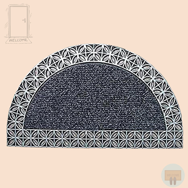 Onlymat Natural Polypropylene, Rubber Semi-Circular Doormat