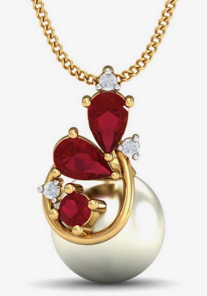 Pearl And Ruby Pendant