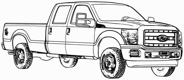 Pickup Truck Coloring Image