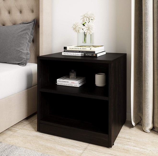 Solimo Aquilla Engineered Wood Wenge Finish Contemporary Bedside Table