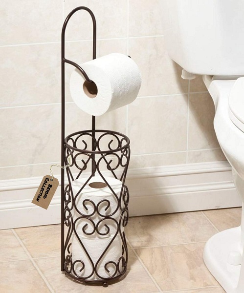 Beyond Collection Freestanding Metal Wire Toilet Paper Roll Holder