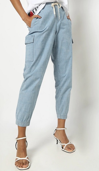 Blue Cargo Jogger Trousers