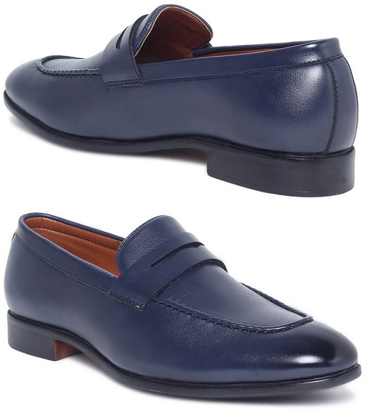 Blue Formal Patent Leather Loafers