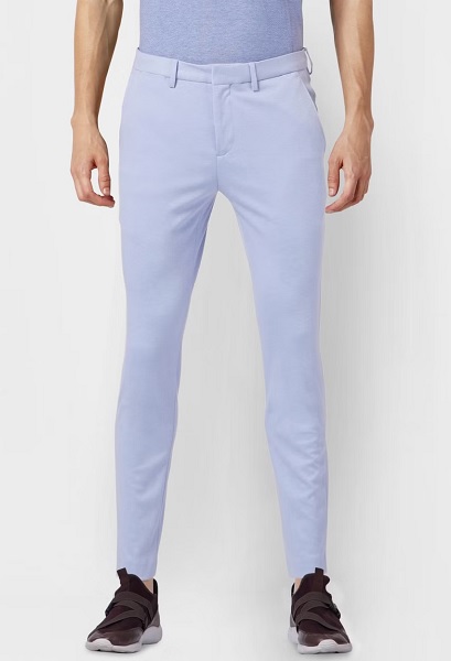 Blue Tailored Knit Trousers