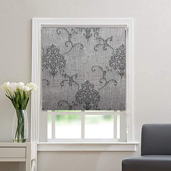 KAYRA Decor Blackout Linen Fabric Window Roller Blind