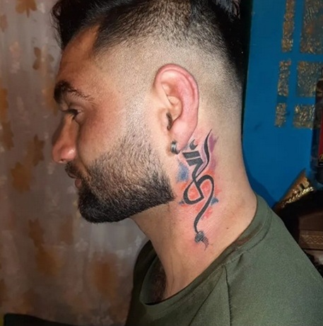 Lord Shiva Neck Tattoo