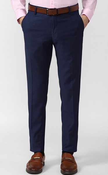 Navy Blue Slim Fit Formal Pants