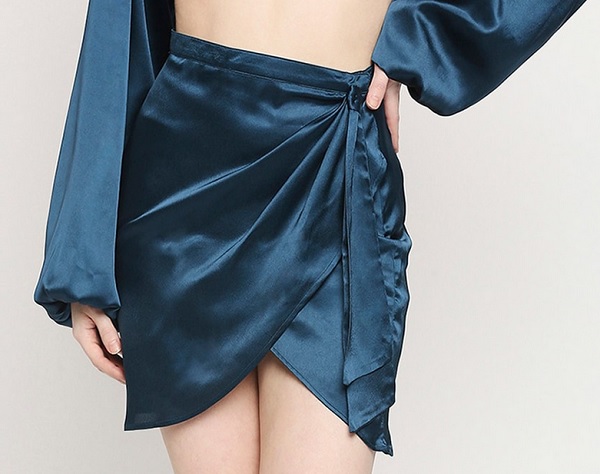 Short Silk Asymmetrical Skirt