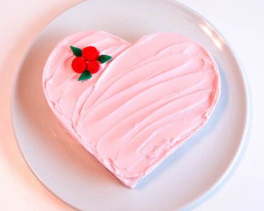 Simple Romantic Heart Shape Cake Design