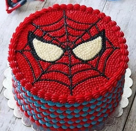Simple Spiderman Red Cake Design