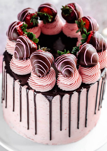 Strawberry Chocolate Cake Design
