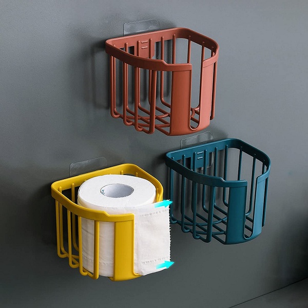 Generic Adhesive Toilet Paper Holder with Shelf Wall Mounted