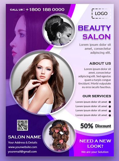Beauty Parlour Pamphlet Design