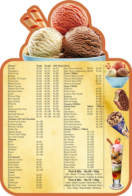 Ice Cream Menu Card Design
