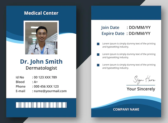 Medical Id Card Design