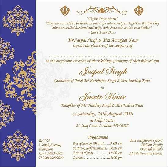 Punjabi Wedding Card Design
