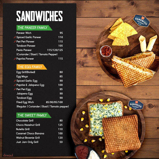 Sandwich Menu Card Design