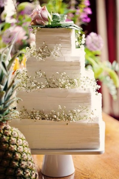 4 Tier Wedding Cake In Square Design