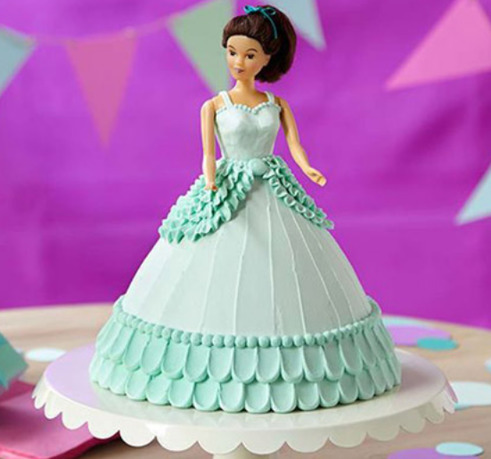 Blue Barbie Doll Cake Design