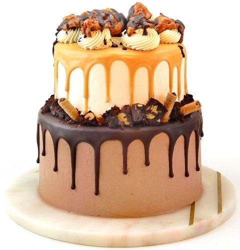 simple butterscotch cake design 