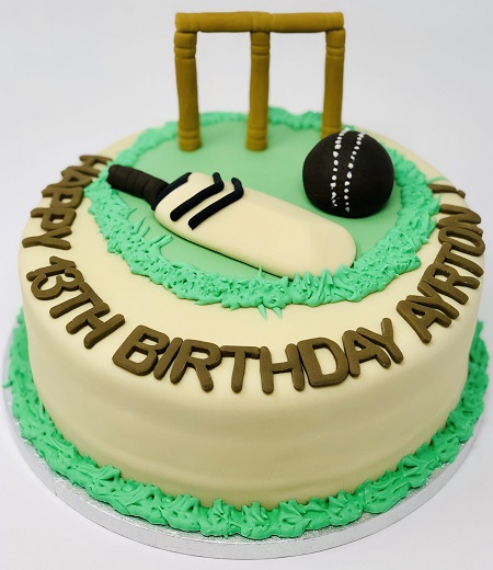 Cricket Themed Cake Design For Husband
