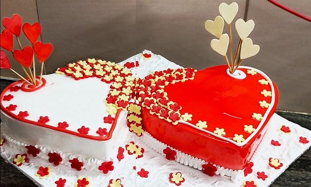Judy And Bob's Two Hearts Wedding Cake - CakeCentral.com