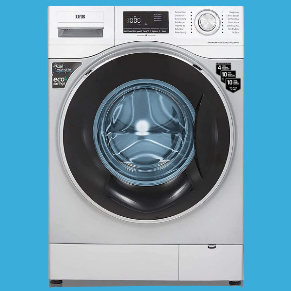 Ifb 8 Kg 5 Star Fully Automatic Front Loading Washing Machine With Power Steam (senator Wss Steam, Silver, Inbuilt Heater, Aqua Energie Water Softener)