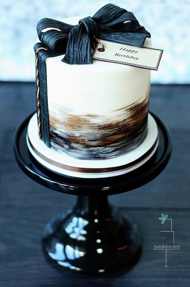 Minimalistic Happy Birthday Cake Design For Husband