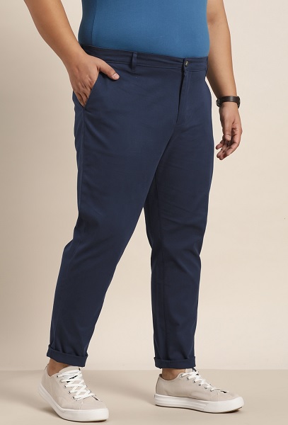 Buy Men navy Blue Linen Trousers for Wedding from Anita Dongre