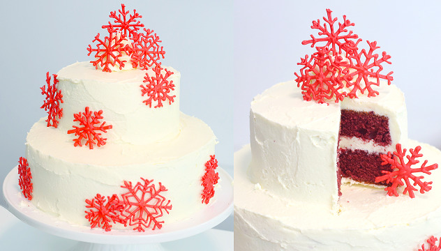 red velvet design cake 
