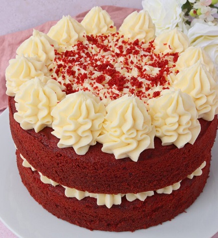 Red Velvet Double Layer Cake Design