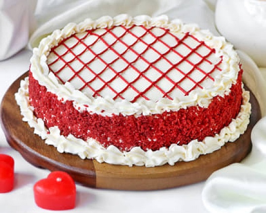 Lovely Red Velvet Heart Shape Cake - Luv Flower & Cake
