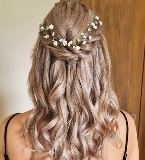 25 Half Up Half Down Wedding Hairstyles Every Bride Will Love |  WeddingInclude | Wedding Ideas Inspiration Blog