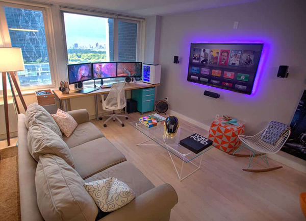 Aesthetic Living Room Gaming Setup