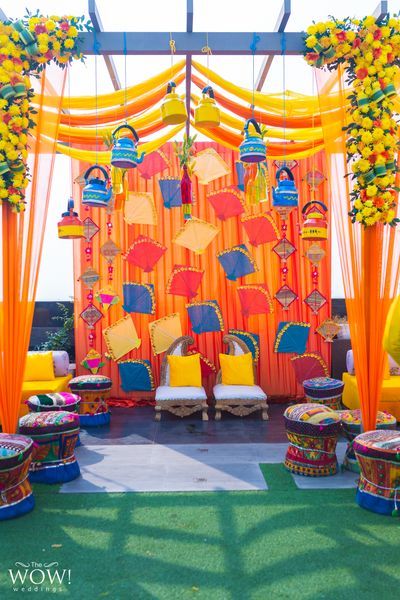Colorful backdrop | Mehndi stage decor, Luxury wedding decor, Nikah decor