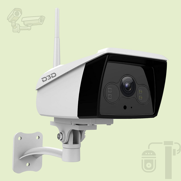 D3D WiFi Outdoor Security Camera with Inbuilt LED Flood Light & Siren