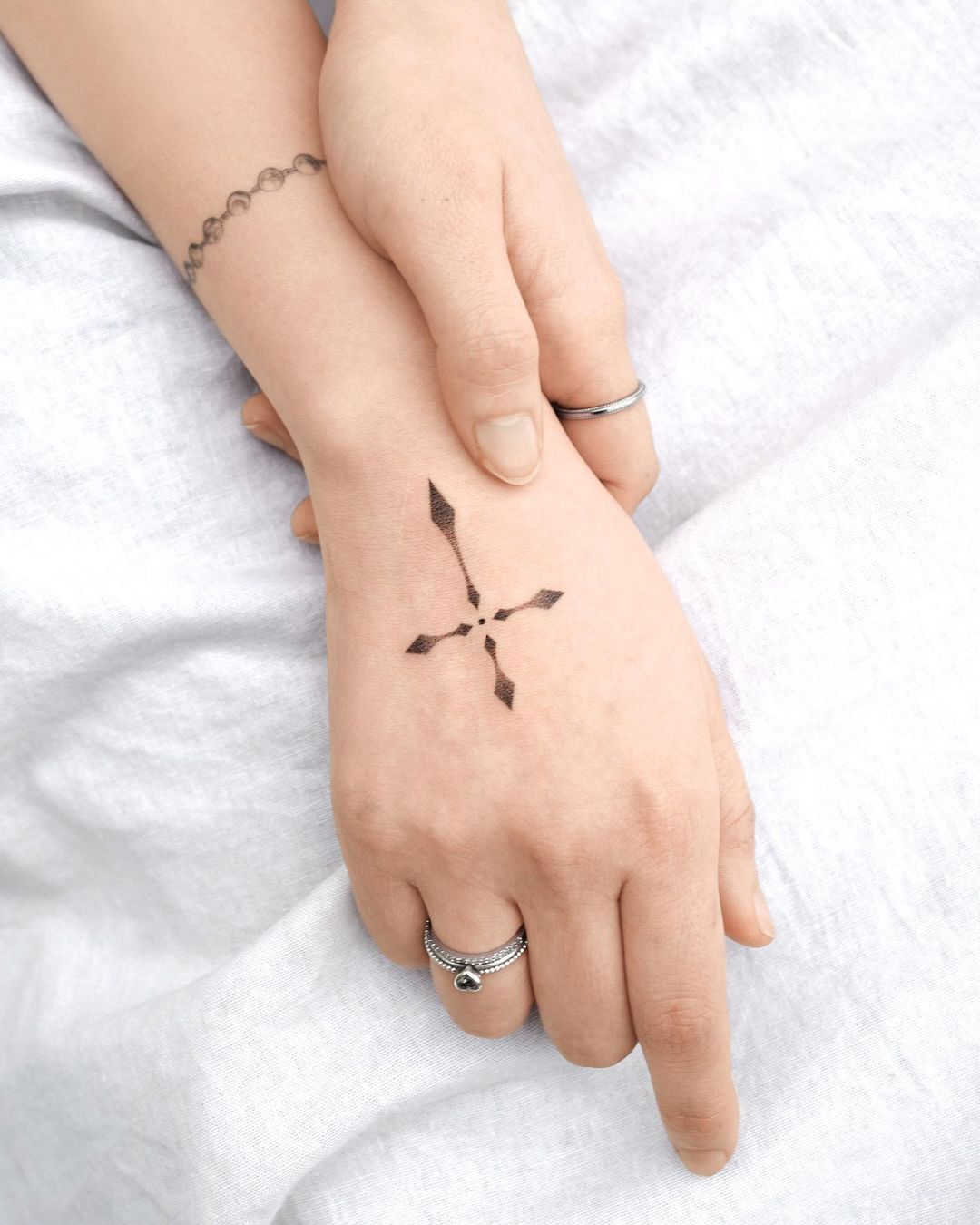 Minimalist Cross Tattoo On The Hand
