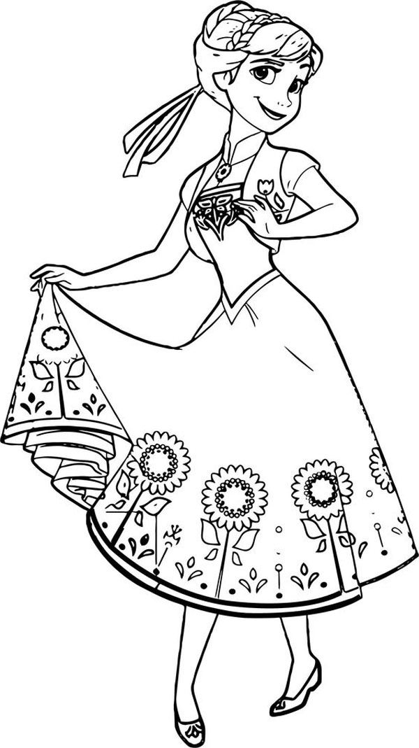 Anna Frozen Coloring Picture