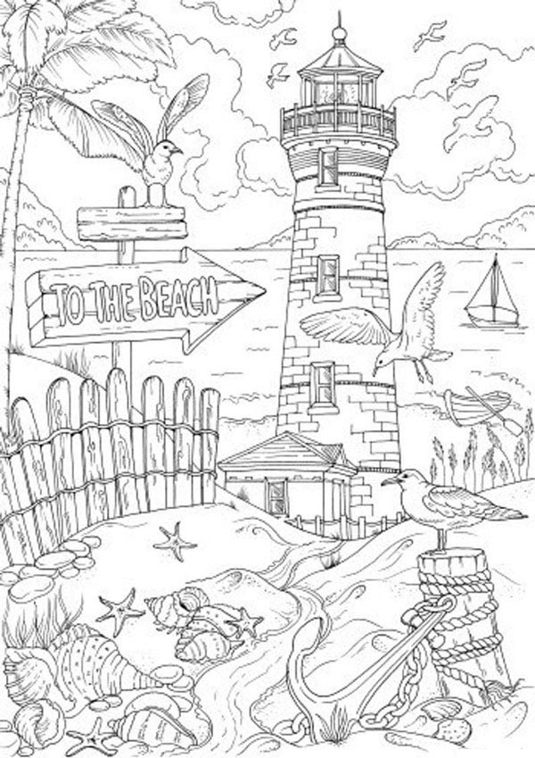 Beach Coloring Pages For Adults