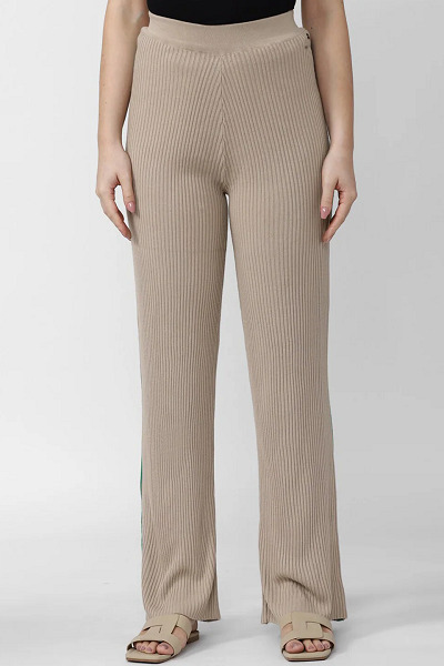 Beige Casual Trousers