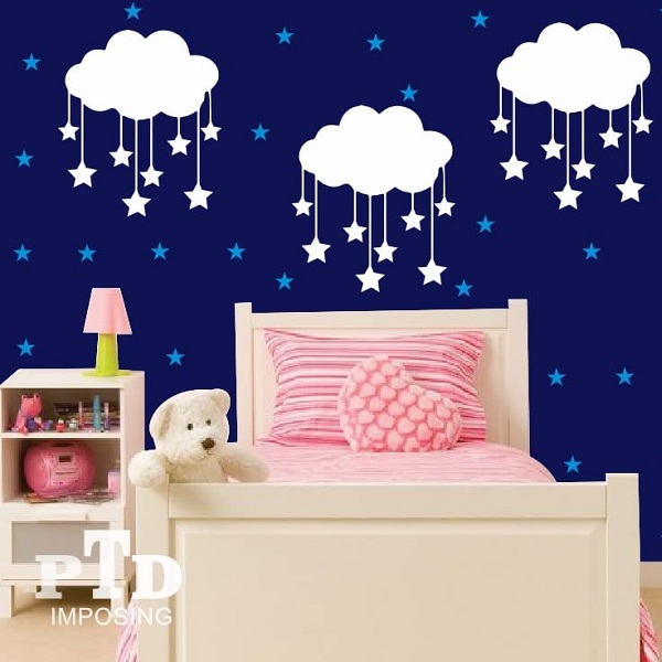 Clouds Kids Wall Design Painting Stencils