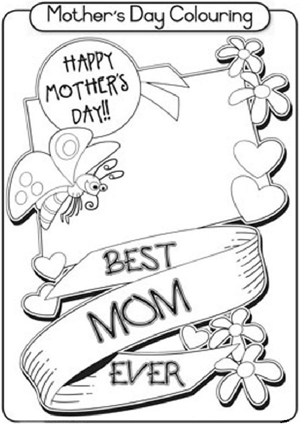 Creative Mothers Day Colouring Page 