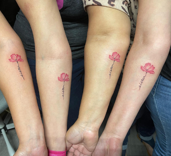Cute Matching Tattoos For Sisters