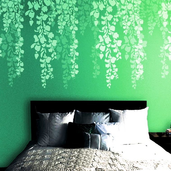 Design In Cherry Blossom Wall Painting Stencil