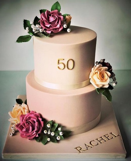 Sugar Cloud Cakes - Cake Designer, Nantwich, Crewe, Cheshire | An  Airbrushed Rose Gold 50th Birthday Cake