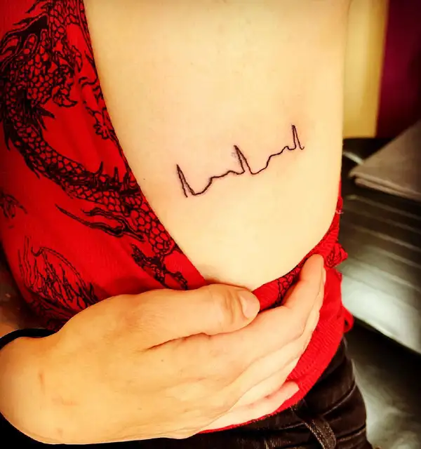 a human heart demands to be admired — fasterisbetterfib: Temporary EKG  tattoo with a...