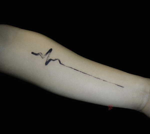 Heartbeat Tattoo On The Arm