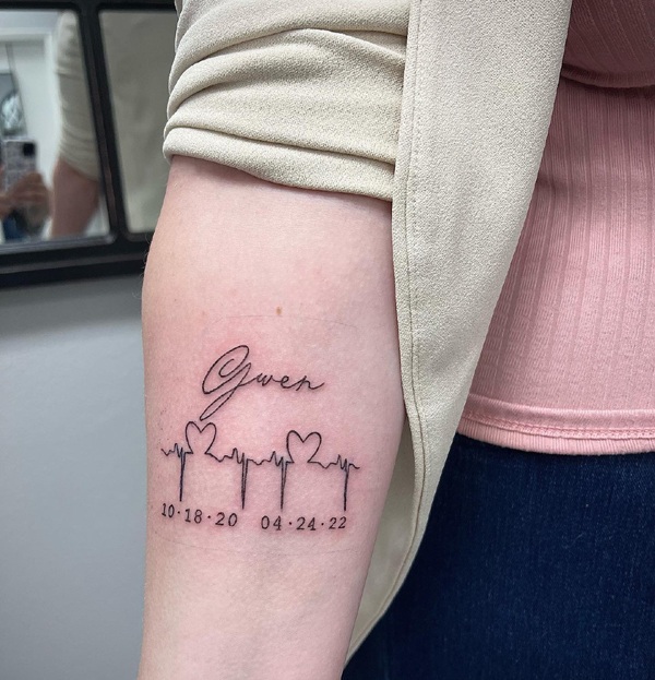Heartbeat Tattoo With A Name