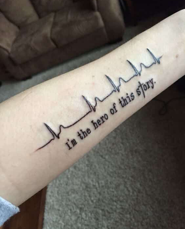 Heartbeat Tattoo With Words
