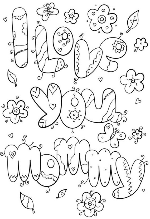 I Love Mommy Coloring Page